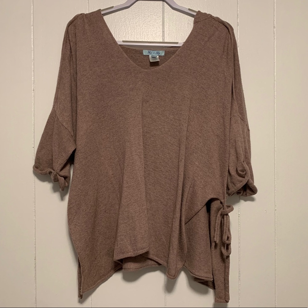 She + Sky hooded poncho